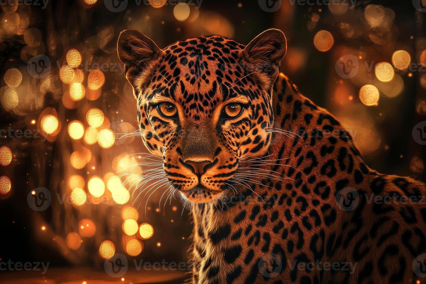 Wild african leopard in zoo. photo