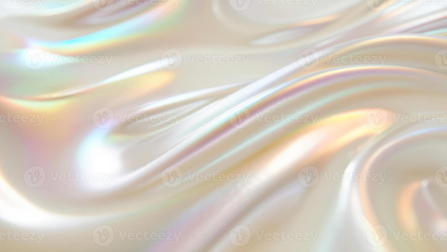 Shimmering iridescent fabric creating a soft, smooth texture that reflects light in various colors and tones in a well lit environment photo