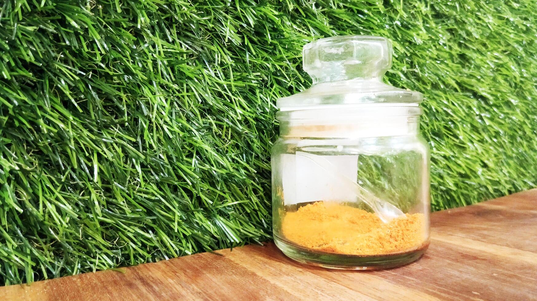The chili powder is in the small glass jar on the right. photo