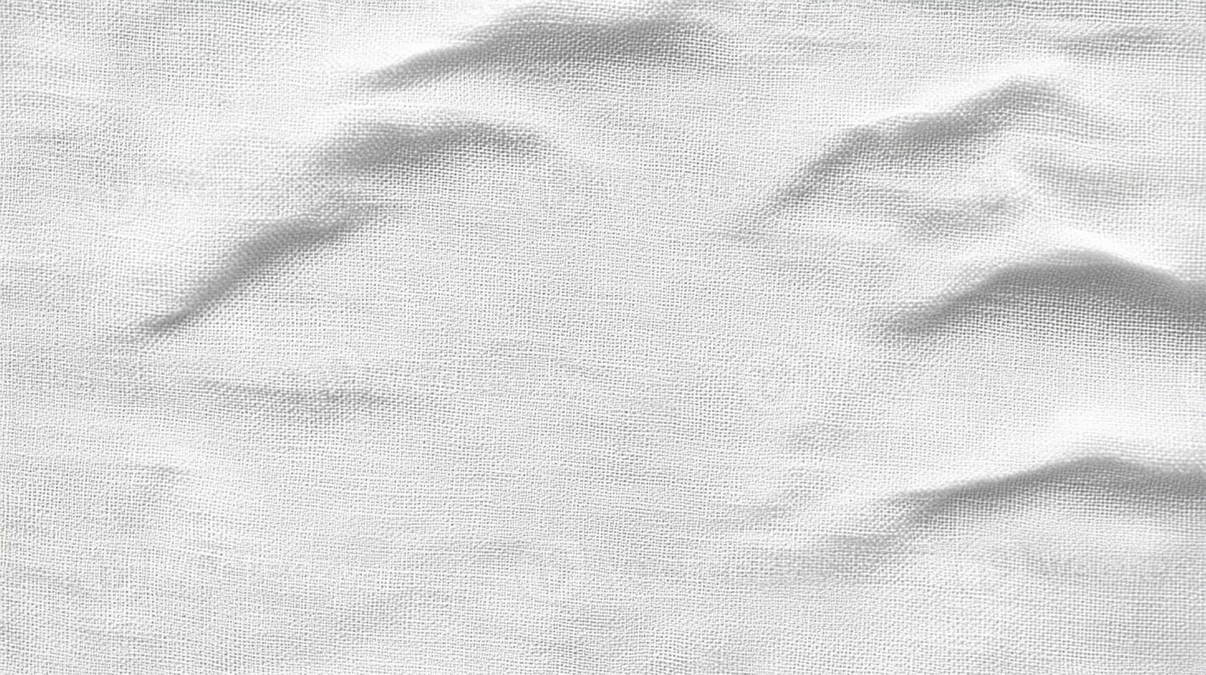 White Crumpled Fabric Texture Close-up for Background Design photo