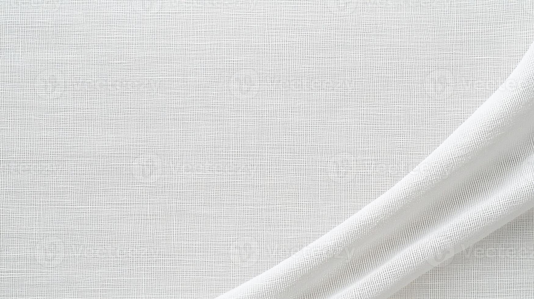 White Linen Fabric with Soft Fold. Minimalist Textile Background photo