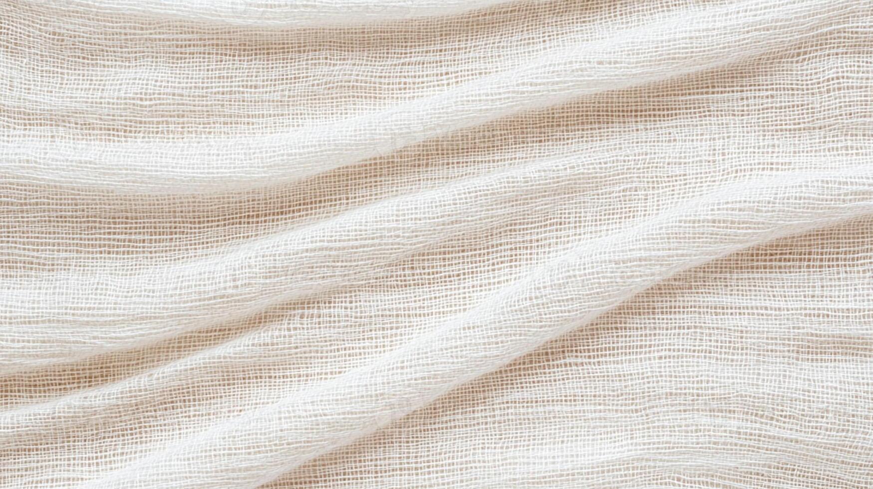 Close-Up of Soft Linen Fabric Texture. Smooth Natural Textile Pattern photo