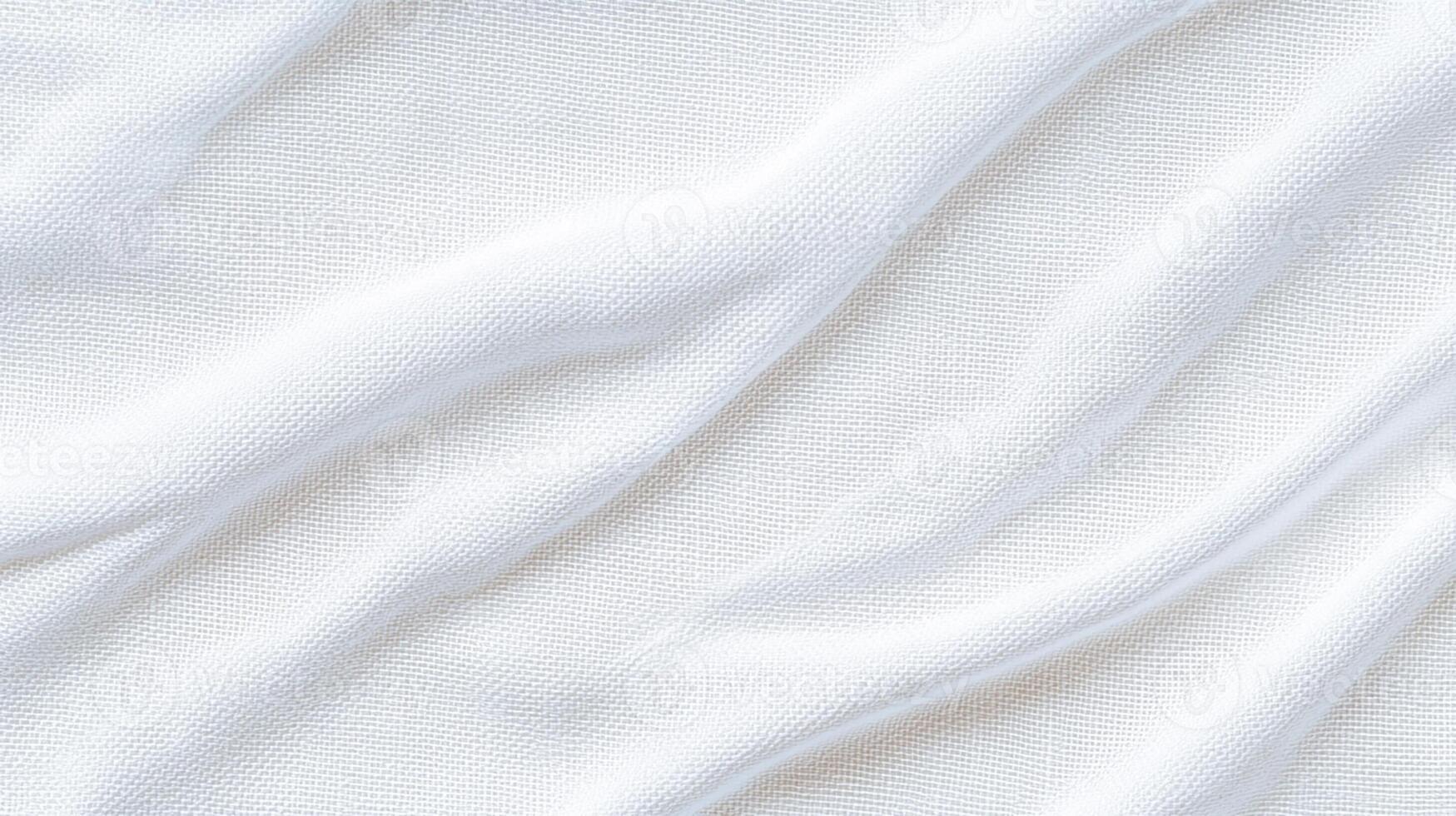 Soft White Fabric with Gentle Folds. Elegant Textile Background photo