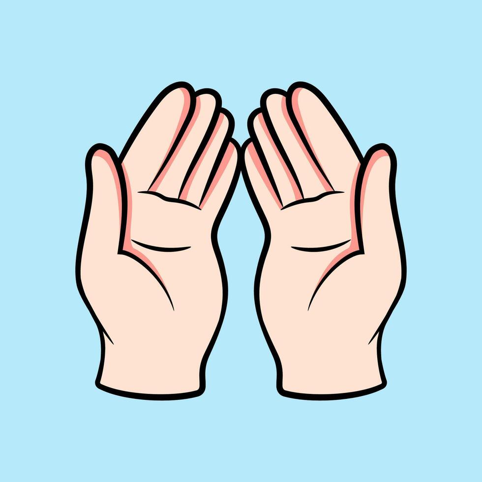 Praying hand gesture vector