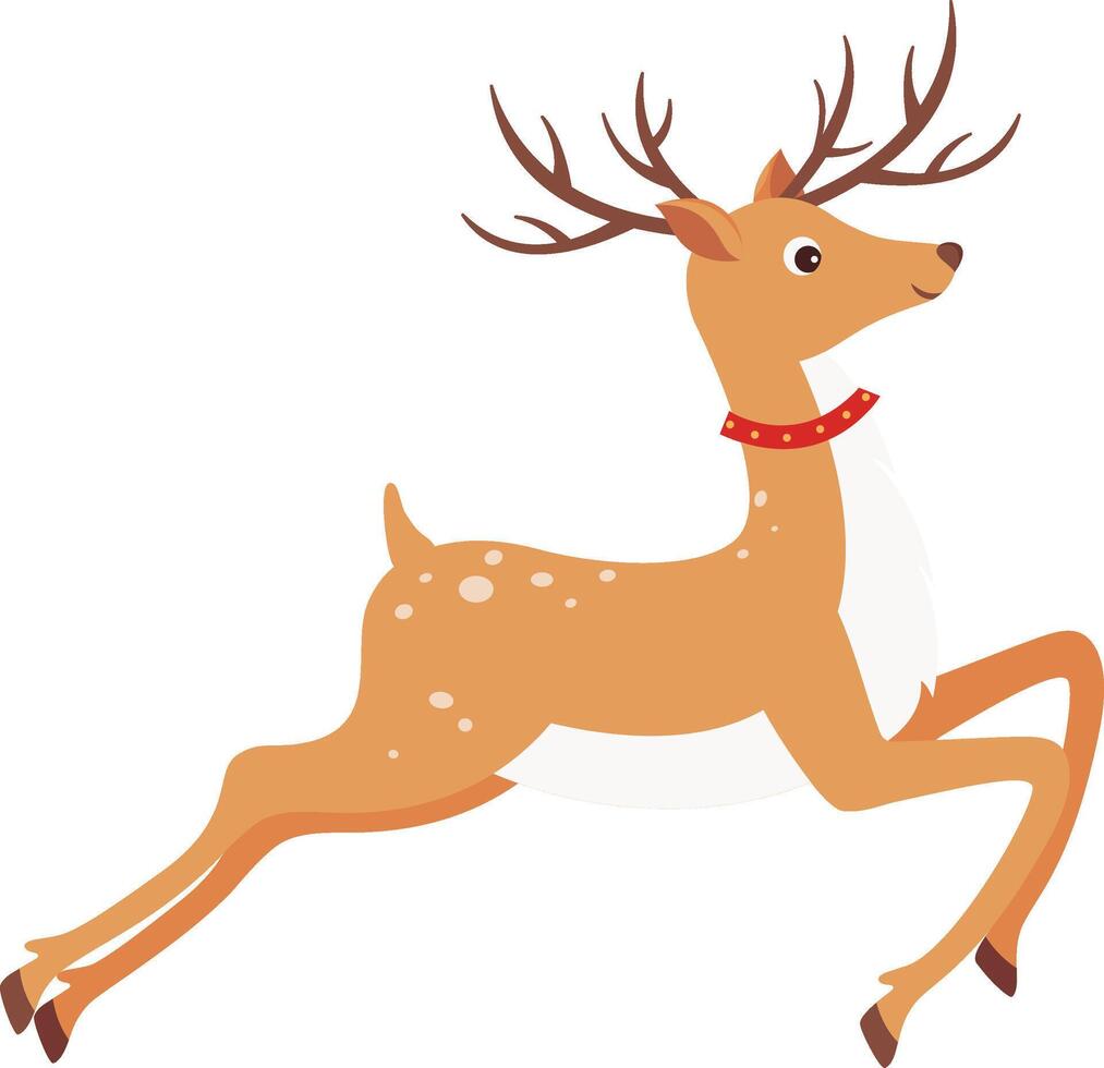 Cute Christmas deer. Perfect for greeting card, poster, invitation or print nursery design. Hand drawn illustration vector