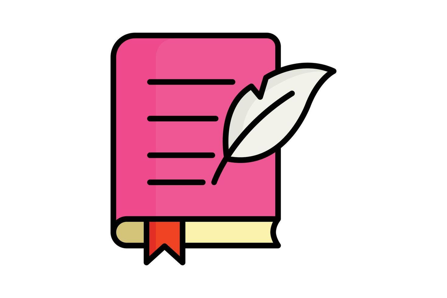 Quill icon. colored outline icon style. icon related to law and justice. law elements illustration vector