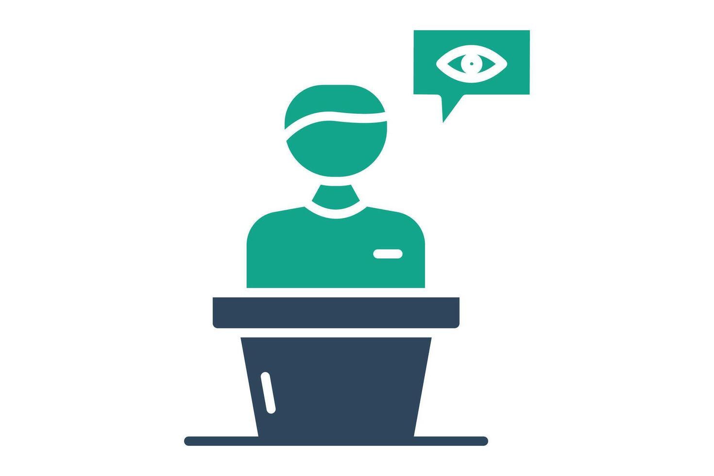 Witness icon. solid icon style. icon related to testimony and evidence. law elements illustration vector