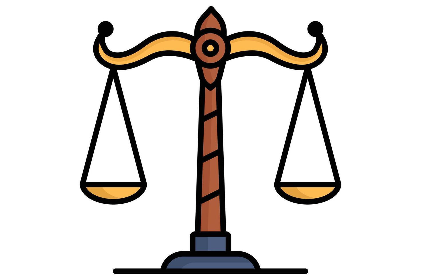 Scales of justice icon. colored outline icon style. icon related to fairness and impartiality. law elements illustration vector