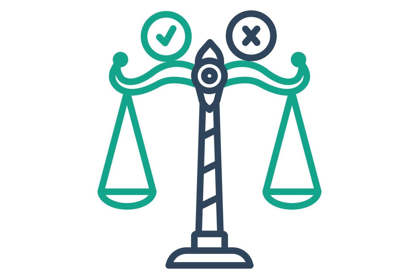 Ethics icon. line icon style. icon related to law and justice. law elements illustration vector