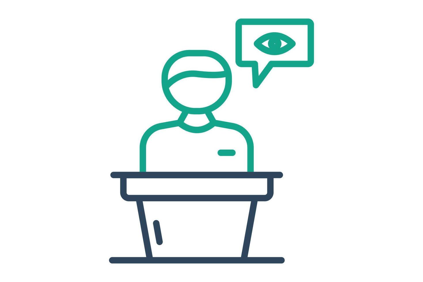 Witness icon. line icon style. icon related to testimony and evidence. law elements illustration vector