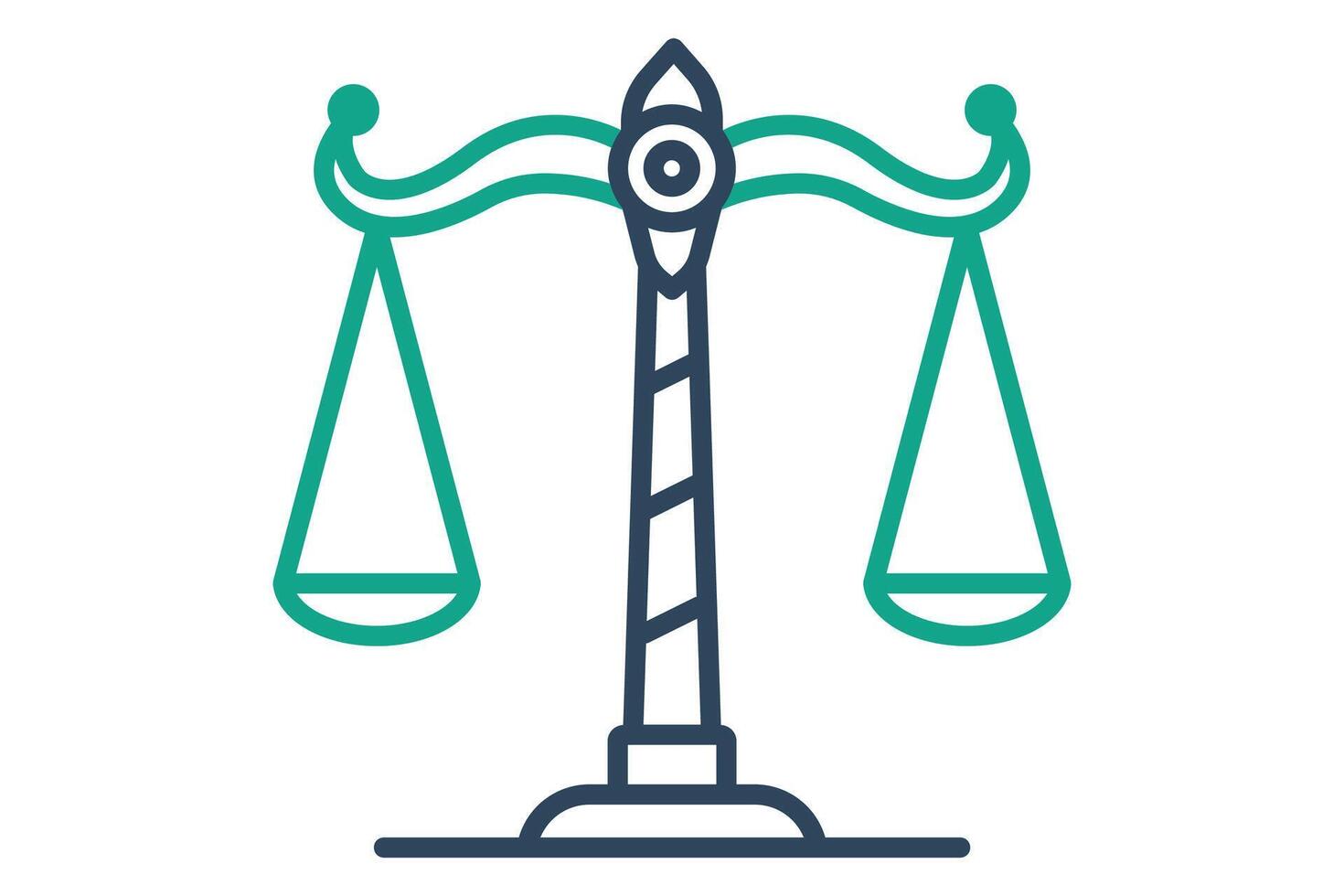 Scales of justice icon. line icon style. icon related to fairness and impartiality. law elements illustration vector
