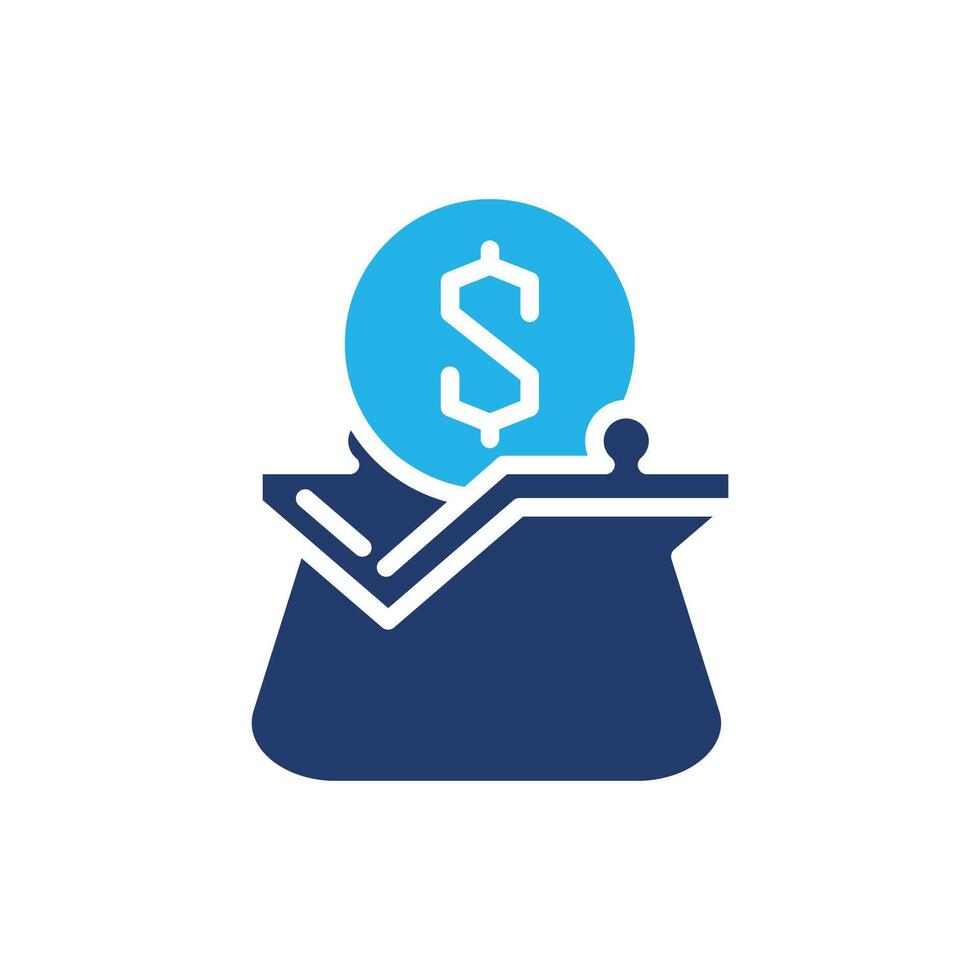 Purse of coin colored icon design good for web or mobile app vector