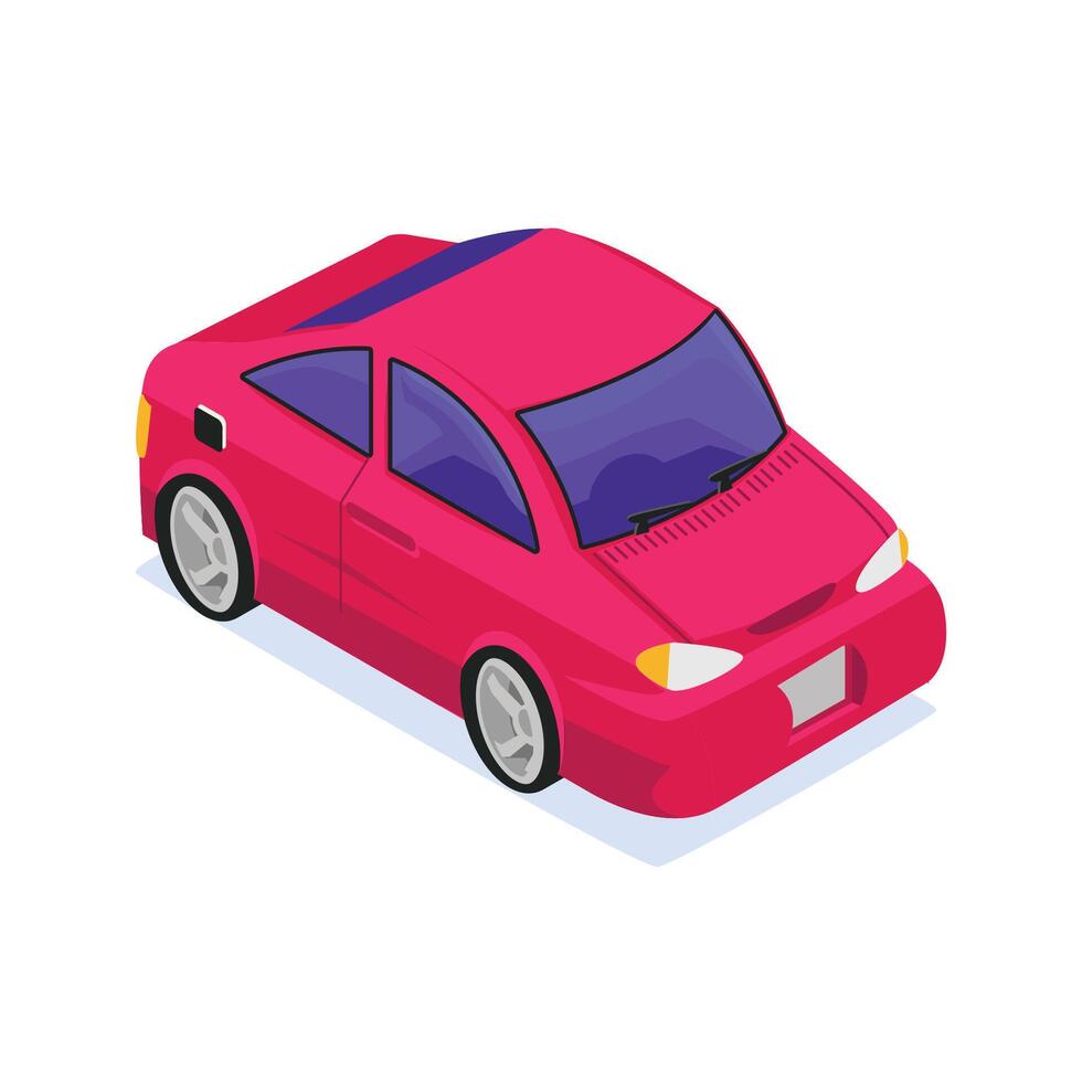 city car isometric illustration design vector