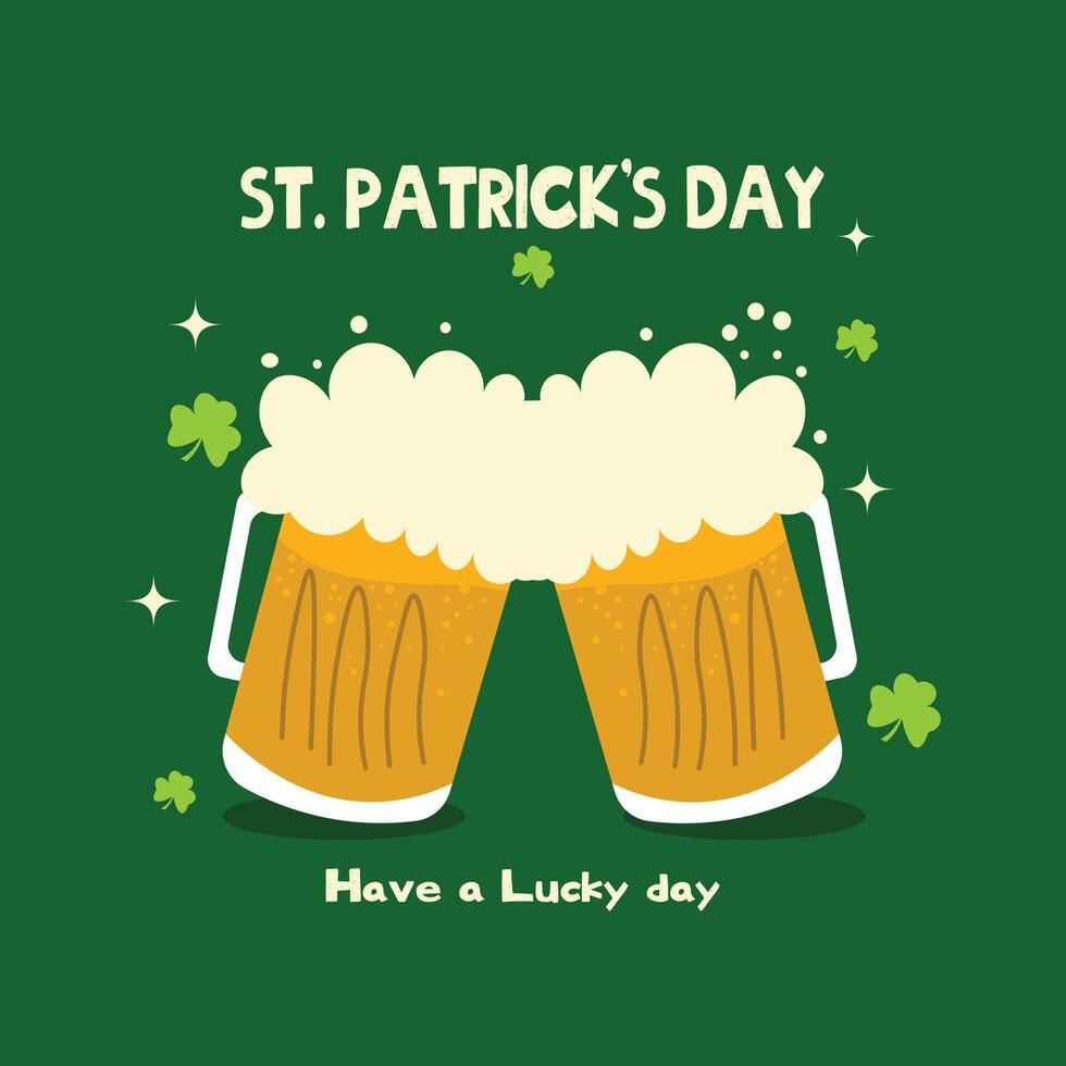 St Patrick's day and beer party background vector