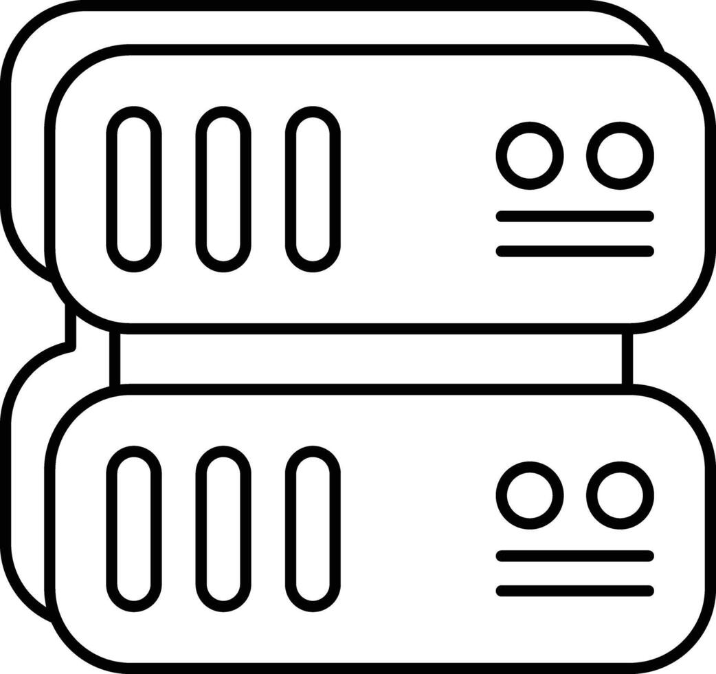 Data Server User Interface Line Icons Pack and Illustrations vector