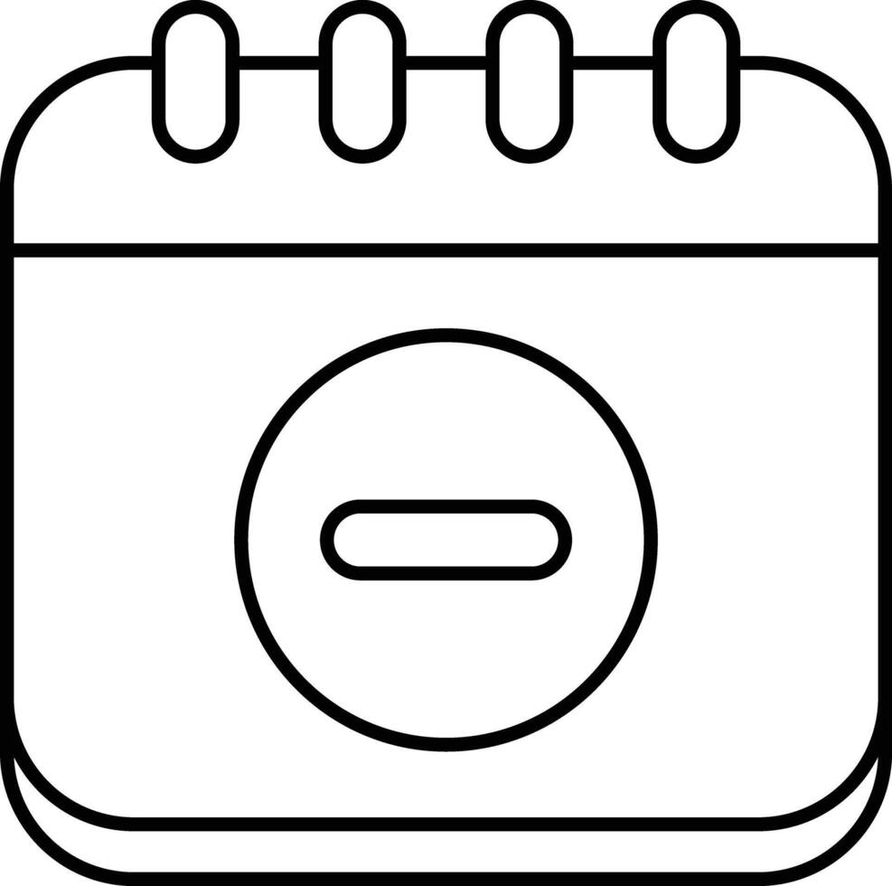 Remove Calendar User Interface Line Icons Pack and Illustrations vector