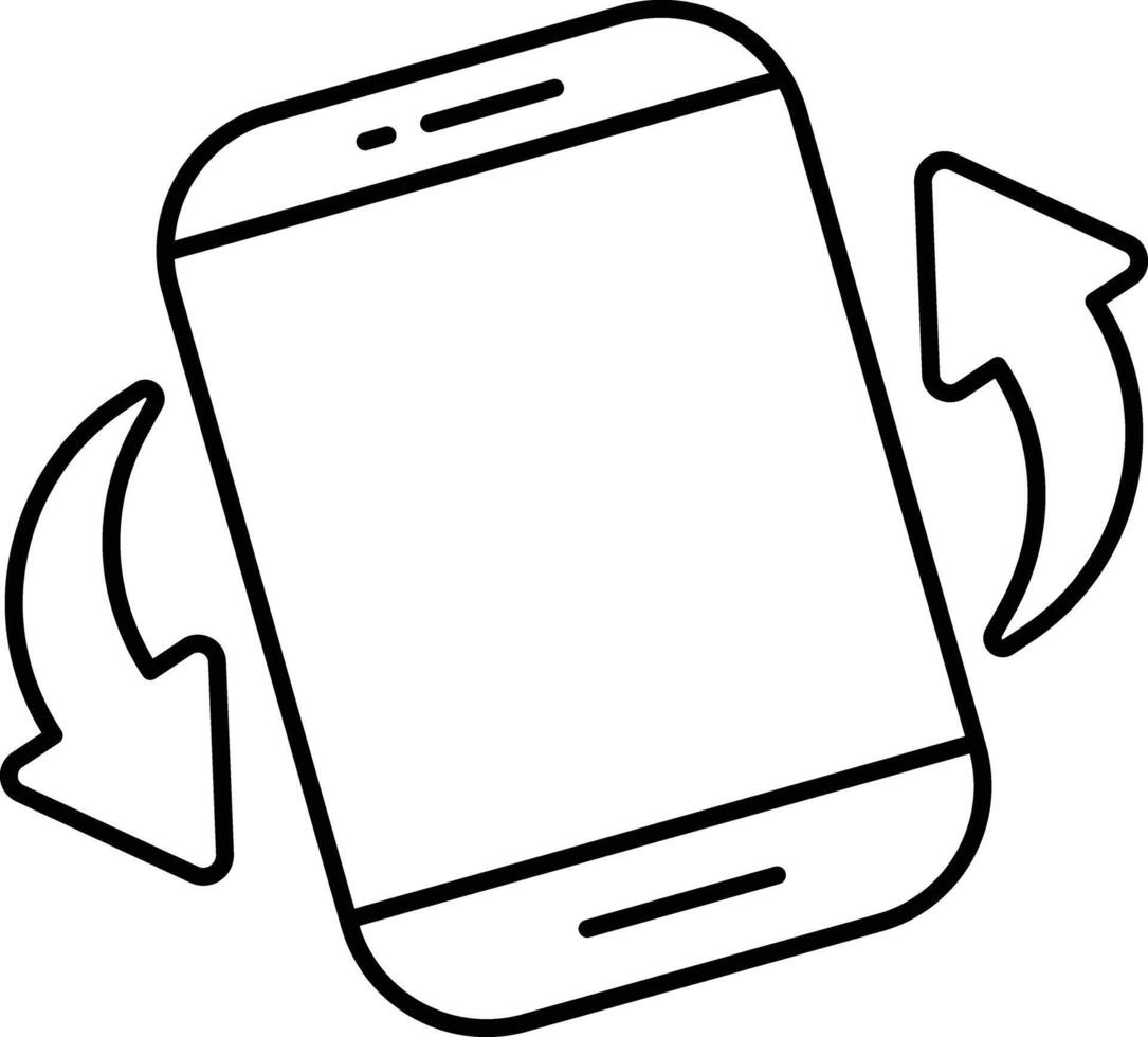 Mobile Tilting User Interface Line Icons Pack and Illustrations vector