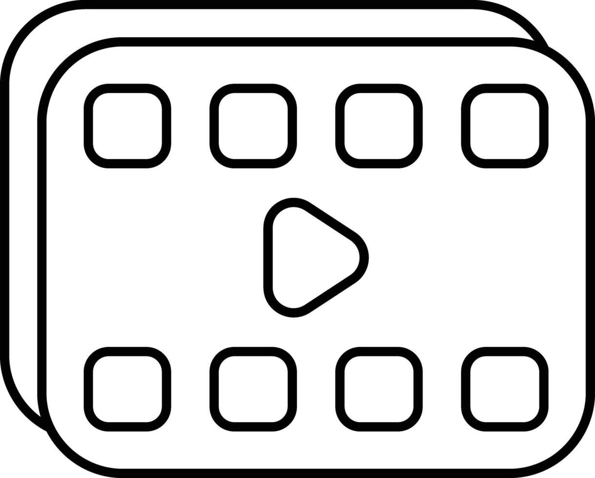 Movie Reel User Interface Line Icons Pack and Illustrations vector