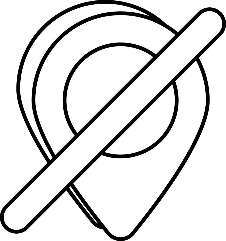 No Location User Interface Line Icons Pack and Illustrations vector