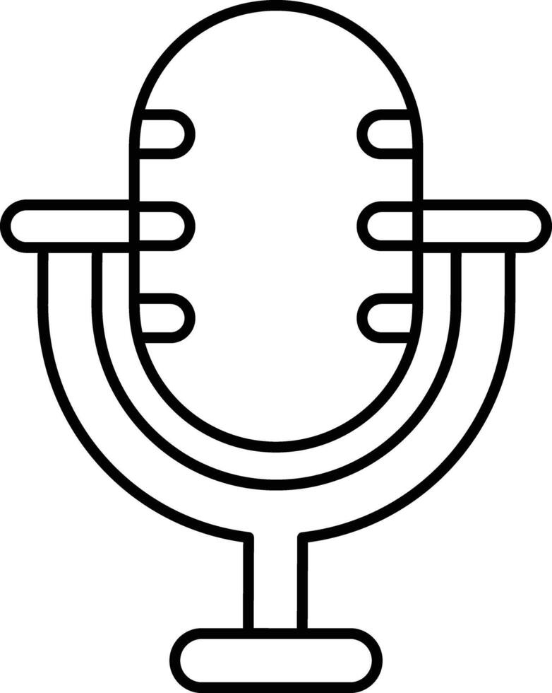 Microphone User Interface Line Icons Pack and Illustrations vector