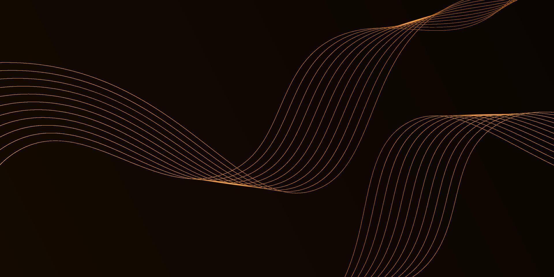 Dark background with modern gold wave lines abstract pattern. Luxury paper cut background. eps10 vector
