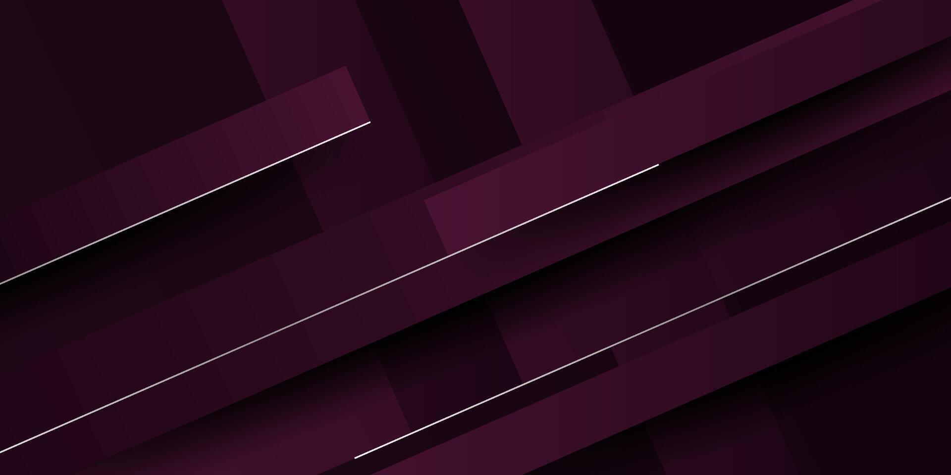 Abstract overlapping rectangle 3D background with colorful dark purple design. Simple trendy shape pattern with lines. Eps10 vector