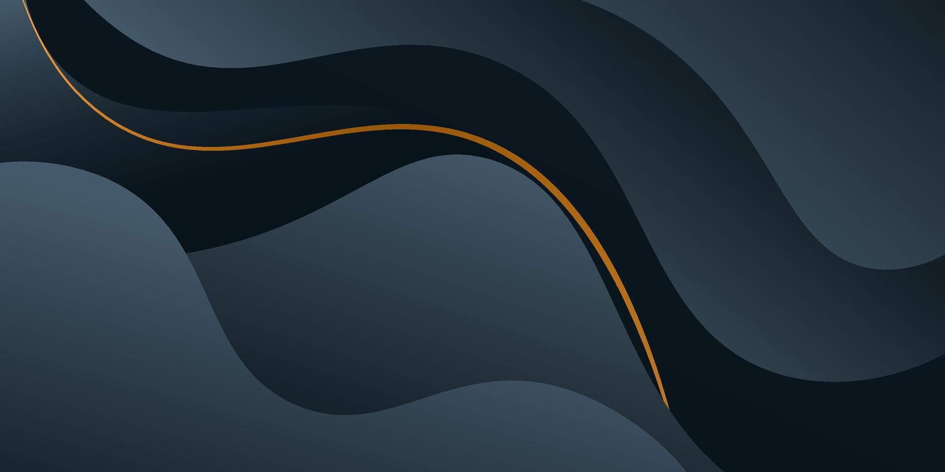 Abstract 3D background dark grey wave with realistic line design. Creative premium gradient. Smart 3D cover design. eps10 vector