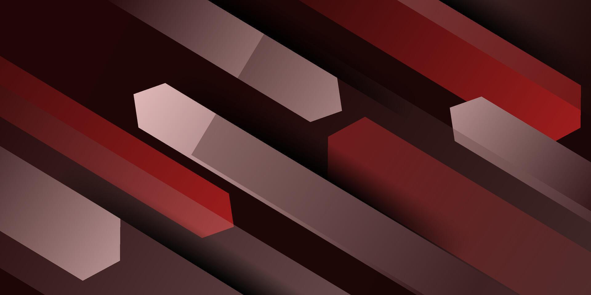 Simple abstract arrow pattern on red background rectangle with overlapping shadow. Colorful red design with simple pattern. Simple and modern concept. Eps10 vector