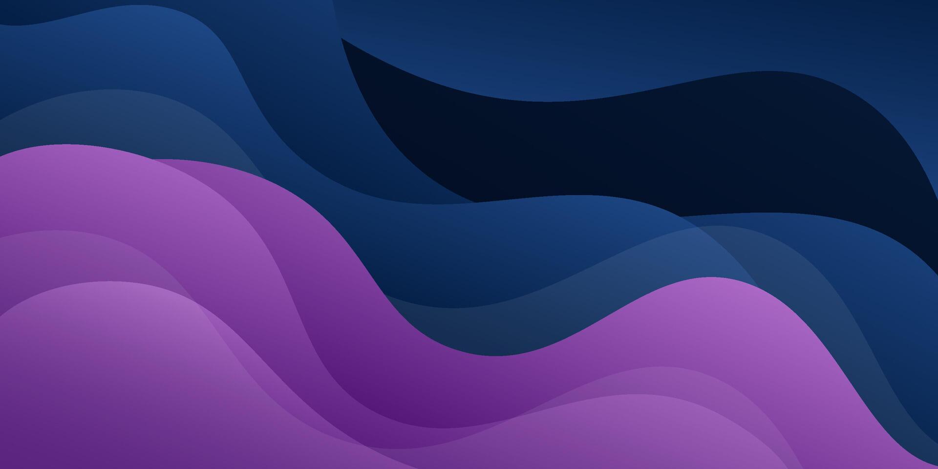 Abstract colorful blue and purple 3D wave background. Dark colored liquid pattern. Eps10 vector