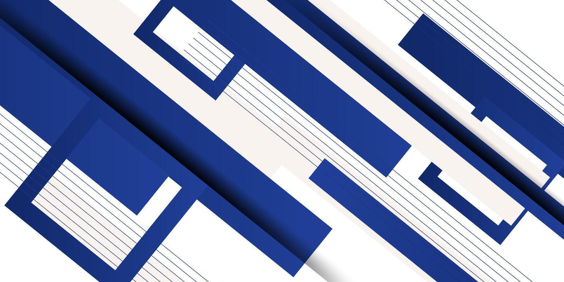 Abstract 3D blue diagonal geometric background. Square shapes and overlapping lines pattern. Eps10 vector