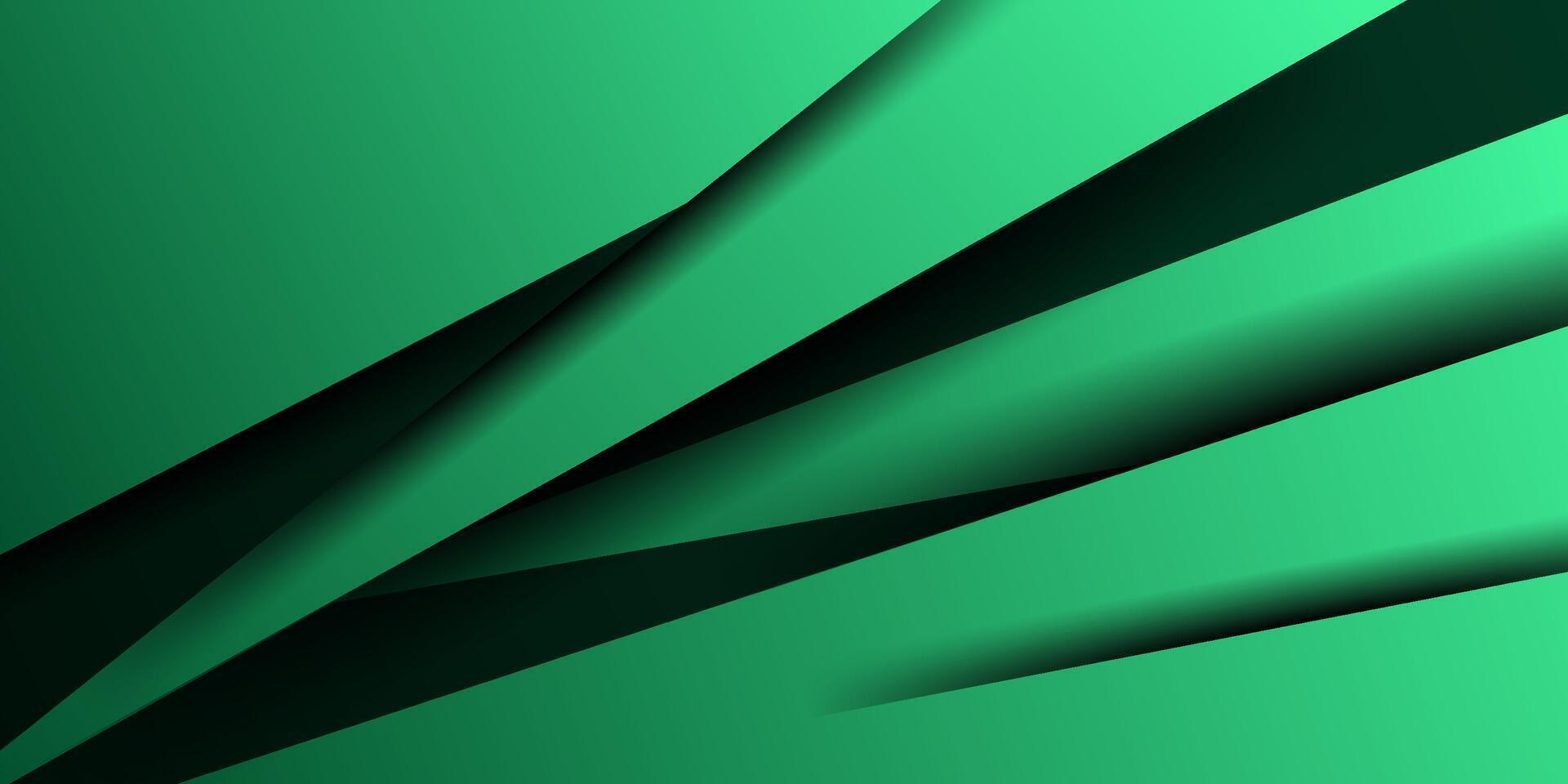 Abstract green triangle paper cut background. Simple overlapping triangle pattern with shadow. Eps10 vector
