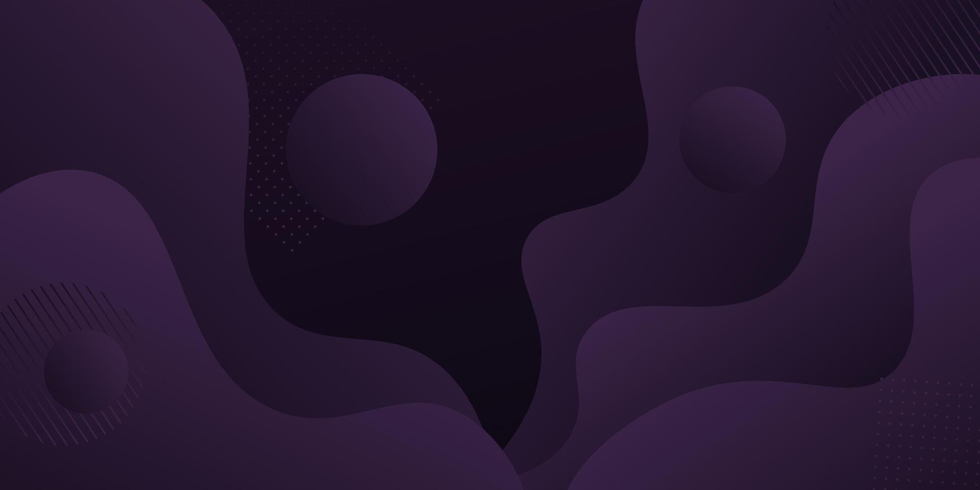 Abstract and realistic 3D wavy dark purple background. Modern wave shape pattern design. vector