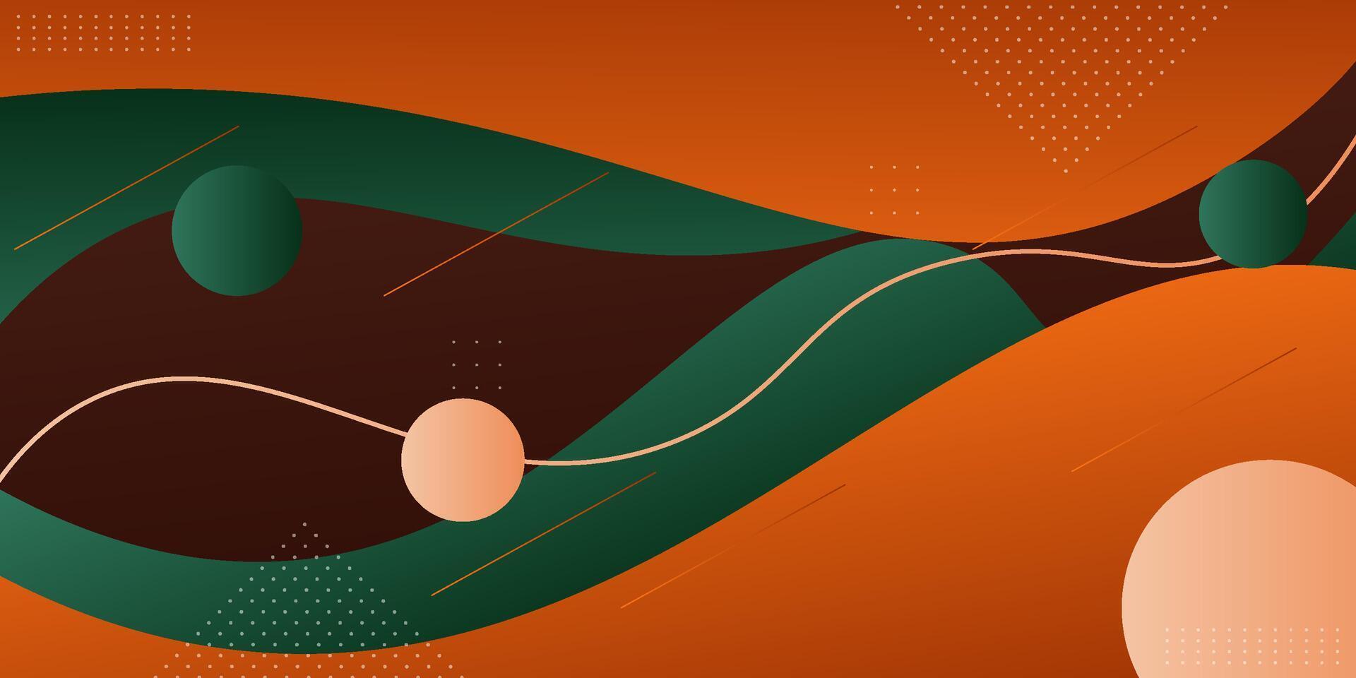 Abstract background with soft green and orange colors and dynamic shadows in the background. background for wallpaper. eps10 vector