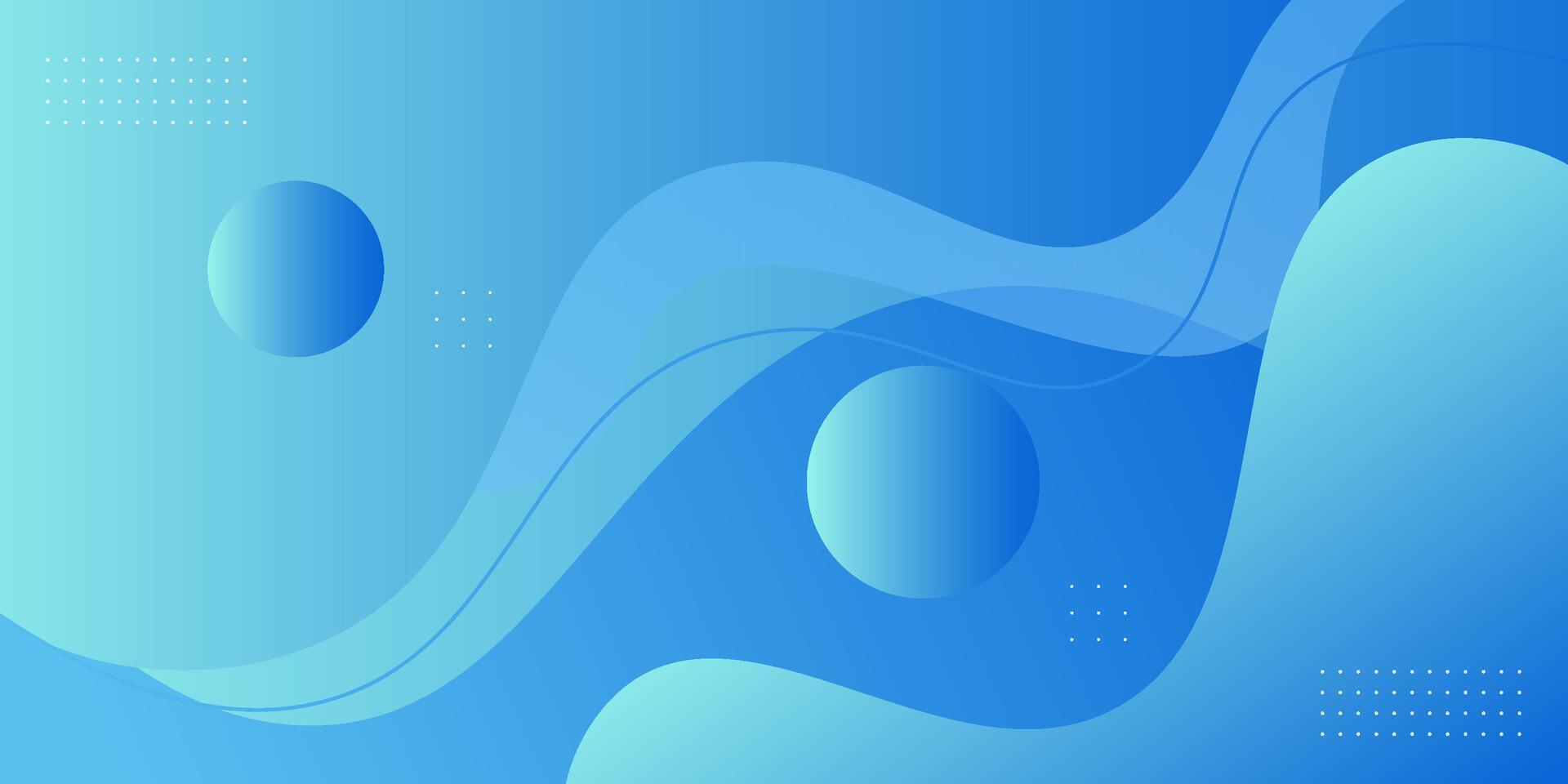 Abstract blue gradient wave background with simple shape elements. Colorful blue design vector