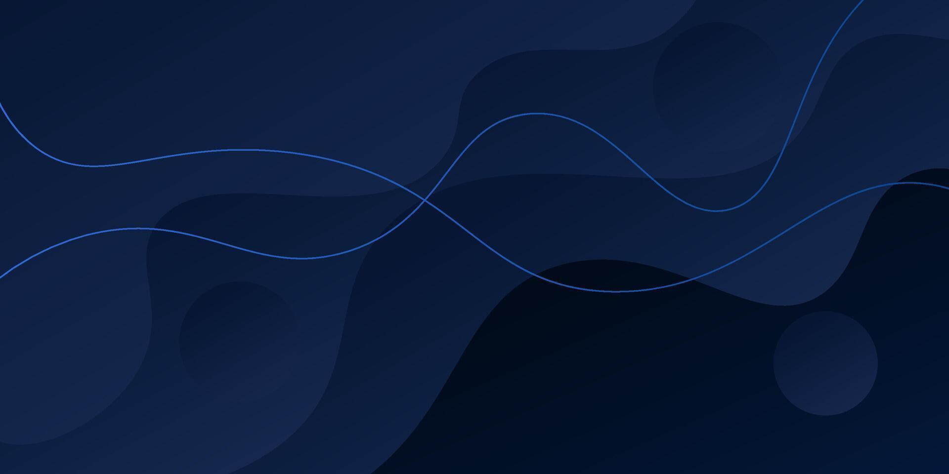 Dark blue geometric business banner design. Creative banner design with wave and line shape as template. Simple design on horizontal banner. eps10 vector