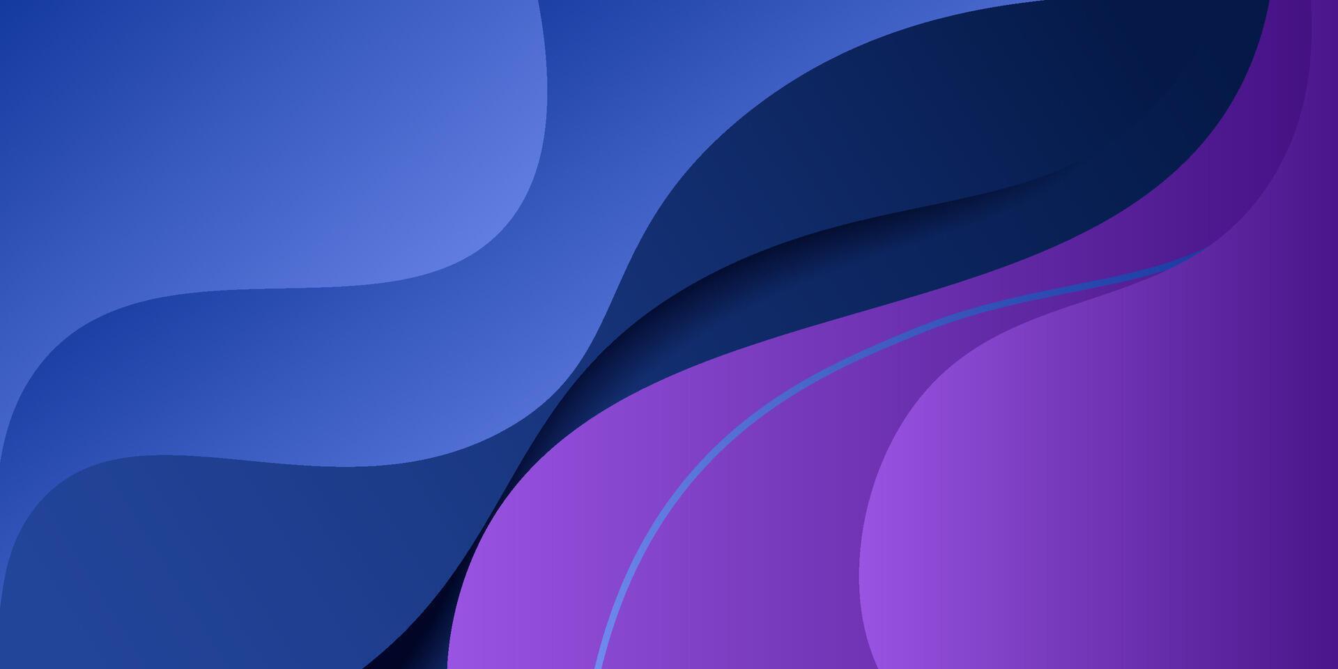 Modern blue purple geometric business banner design. Creative banner design with wave shape and line as template. Simple horizontal banner. vector
