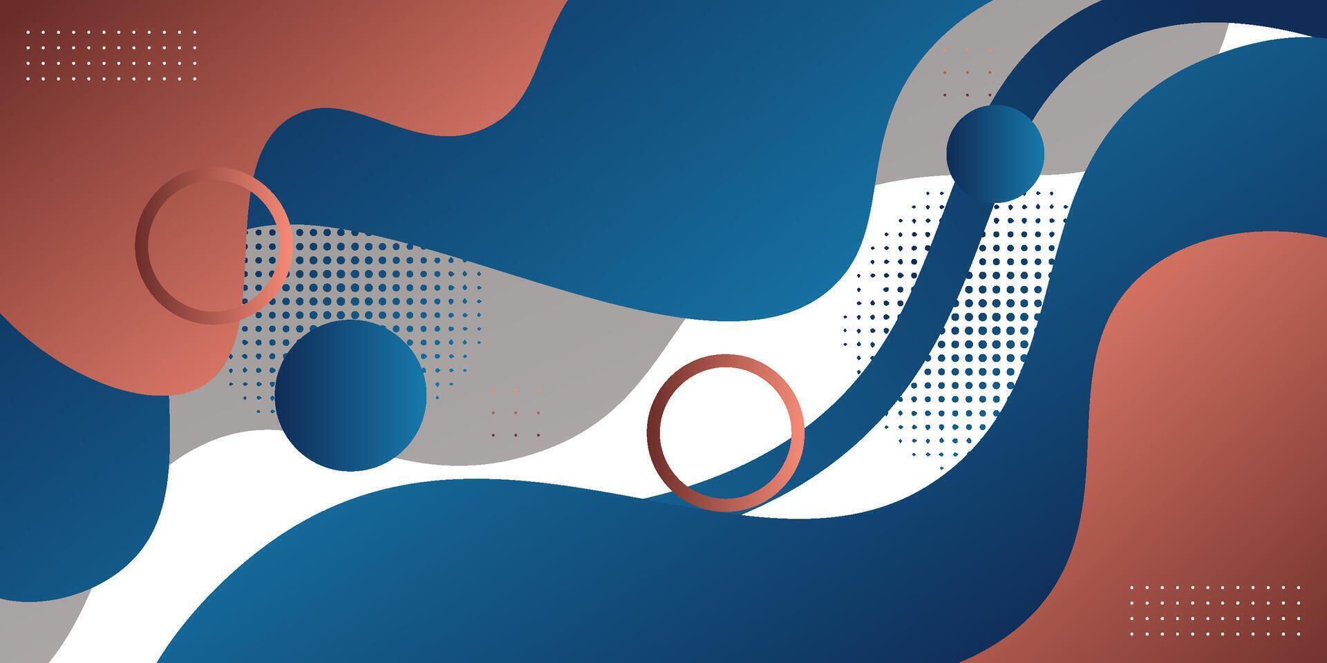 Blue and brown geometric business banner design. Creative banner design with wave and line shapes on white background for template. Eps10 vector