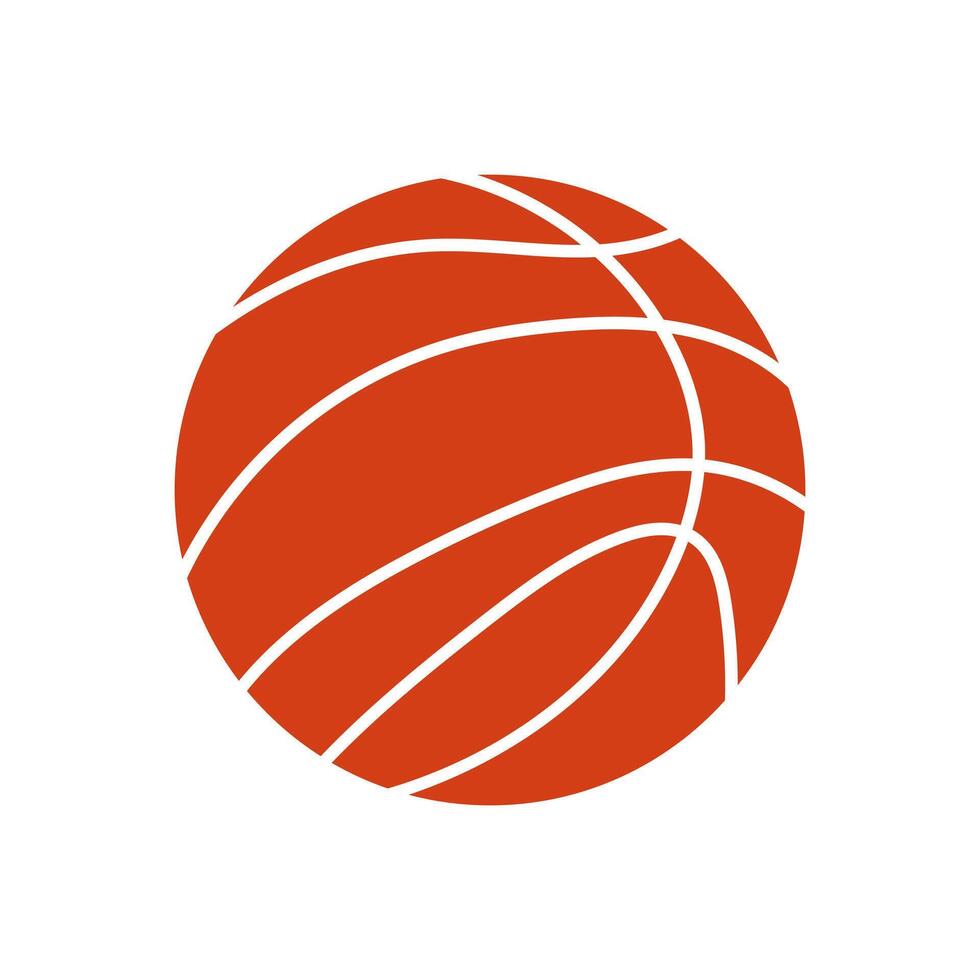 Basketball ball in flat design. Professional orange rubber sphere for game. illustration isolated. vector