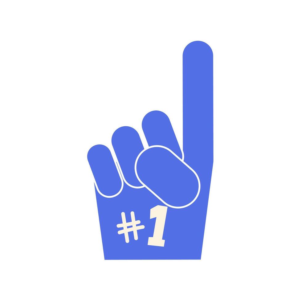 Basketball foam hand in flat design. Team supporter accessory, fan glove. illustration isolated. vector