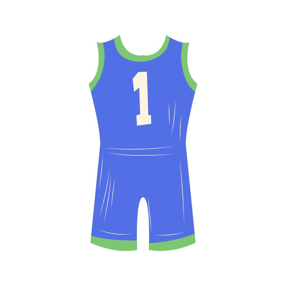 Basketball uniform in flat design. Shorts and top form for team player. illustration isolated. vector