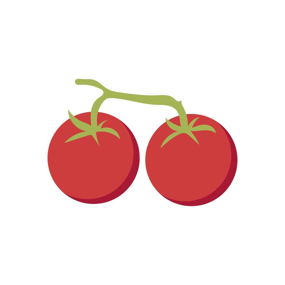 Cherry tomatoes in flat design. Red vegetables, vegetarian food product. illustration isolated. vector