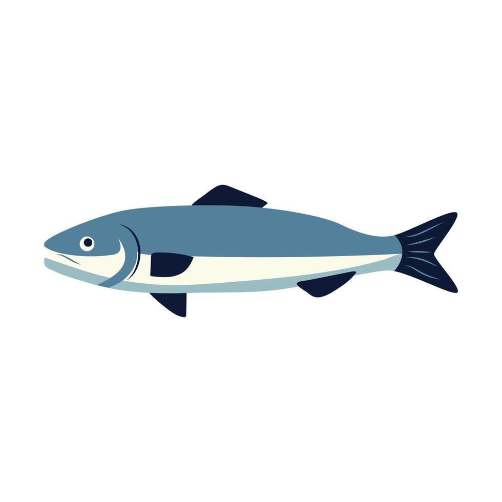 Salmon fish in flat design. Fresh seafood menu, healthy food products. illustration isolated. vector