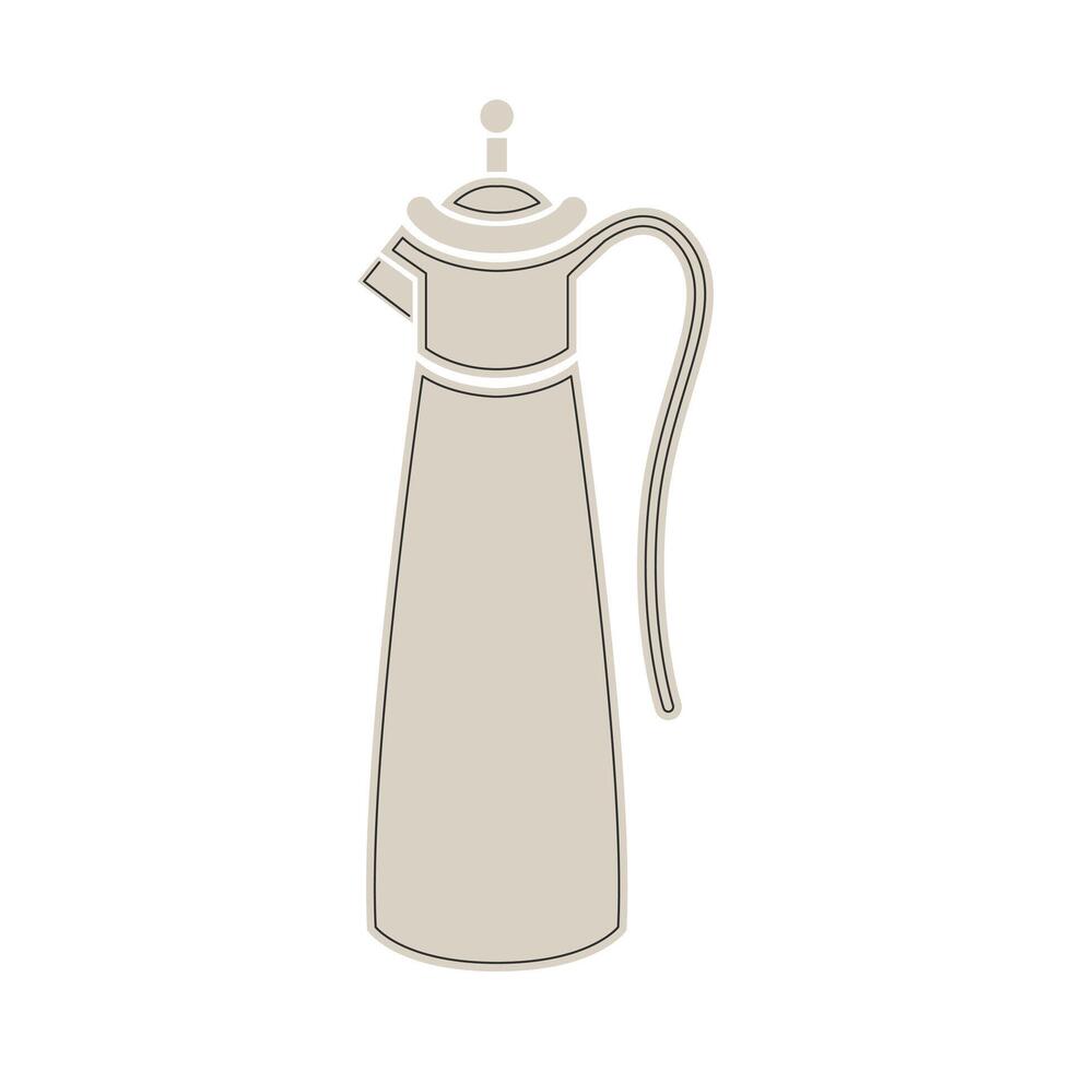Vintage coffee pot in flat design. Retro coffeemaker for morning beverage. illustration isolated. vector