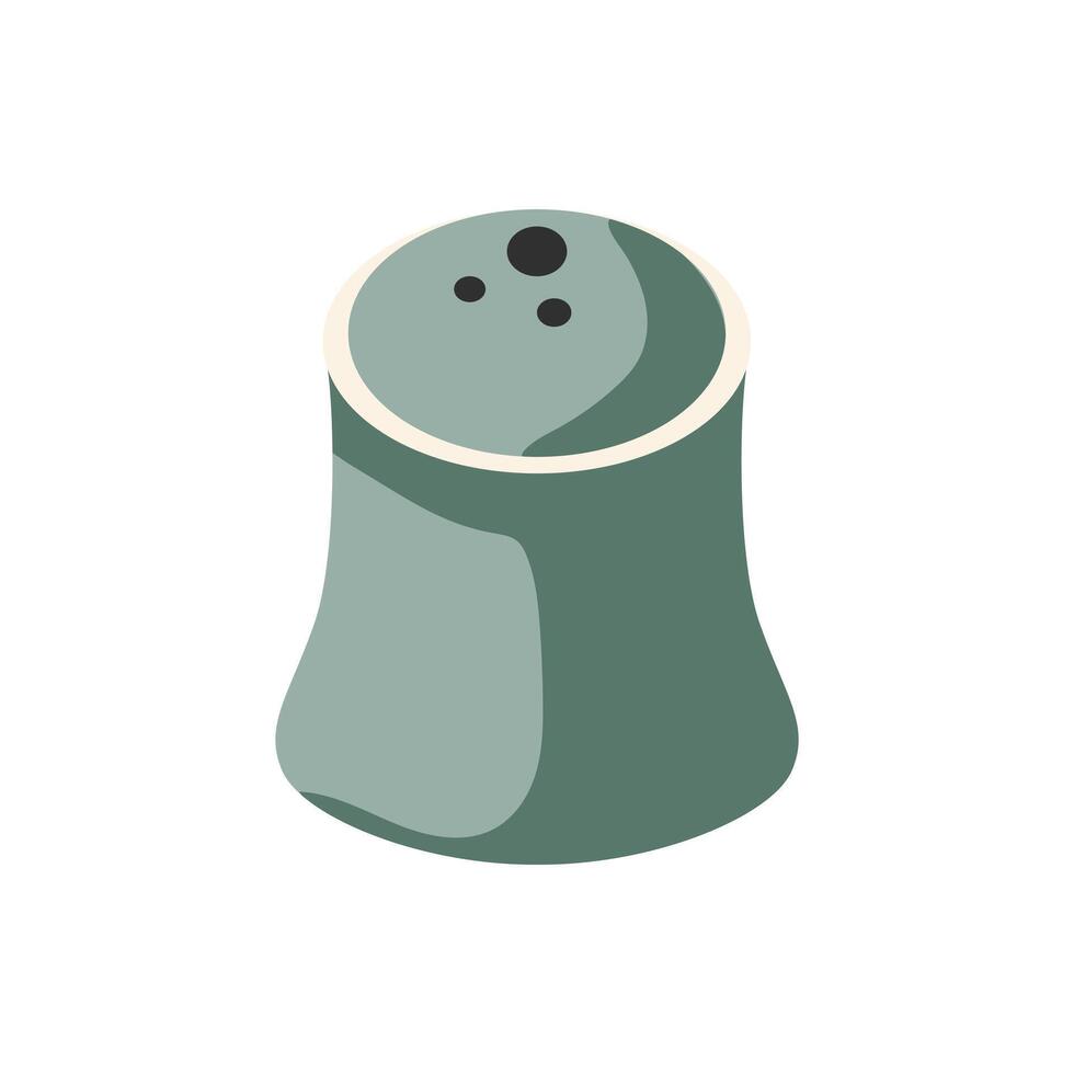 Salt shaker in flat design. Powder seasoning in bottle for cooking. illustration isolated. vector