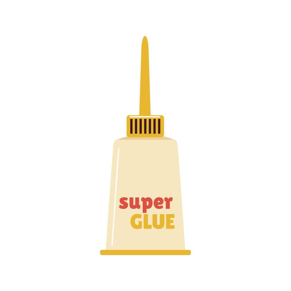 Super glue in tube in flat design. Adhesive gel product for quick connect. illustration isolated. vector