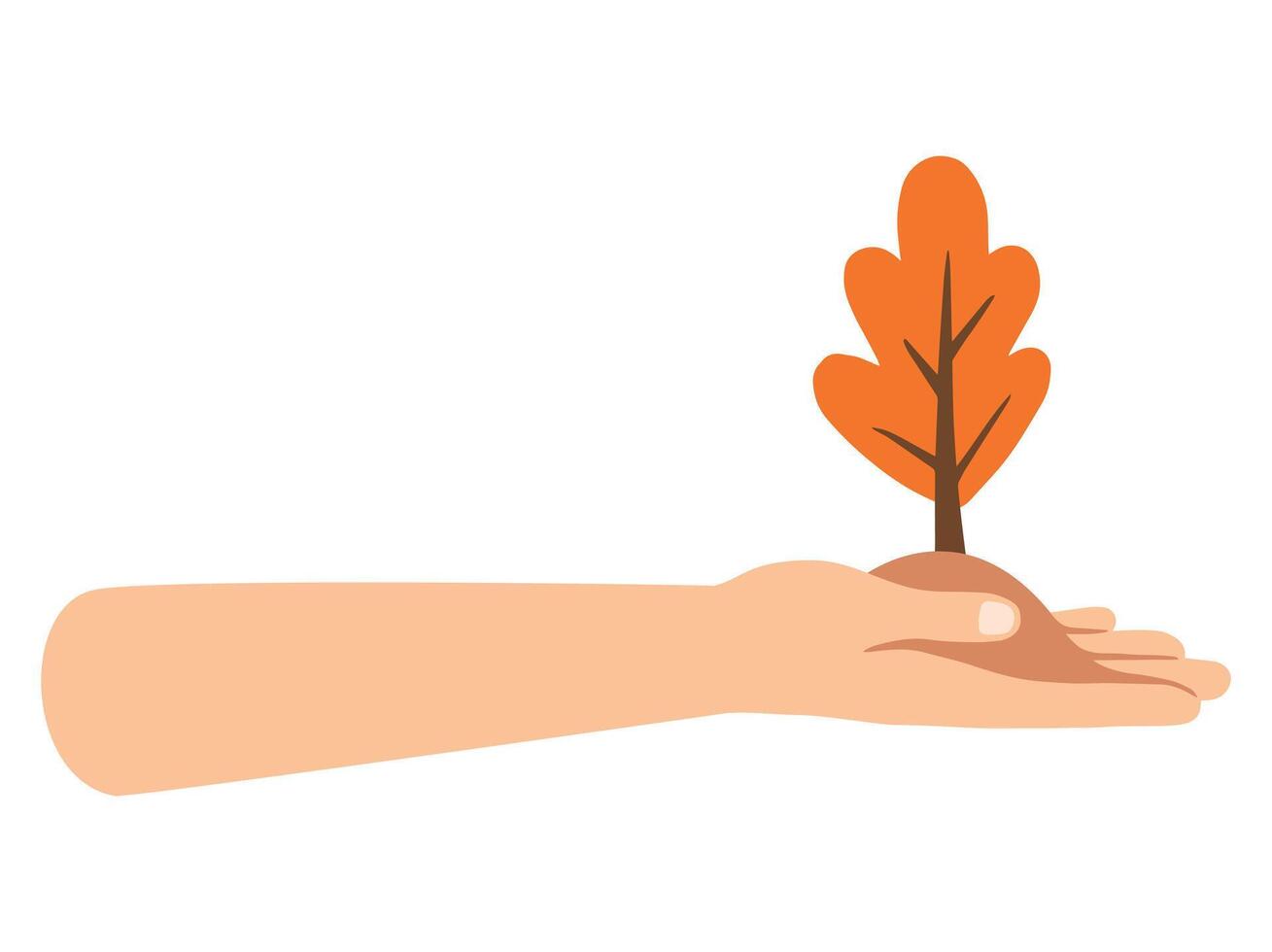 Hand Holding Summer Tree vector