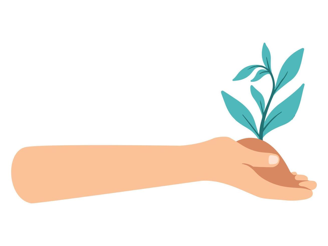 Save Nature Hand Holding Tree vector