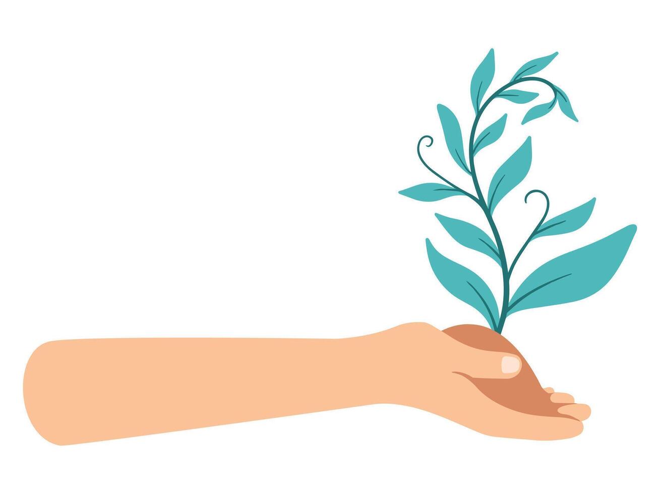 Save Nature Hand Holding Tree illustration vector