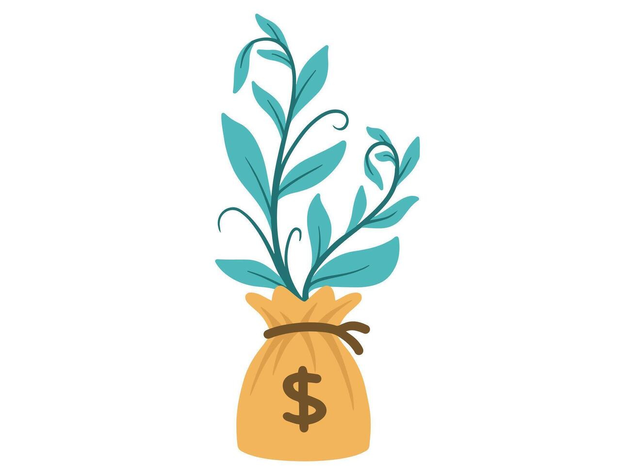 Tree Growing on Money Bag vector