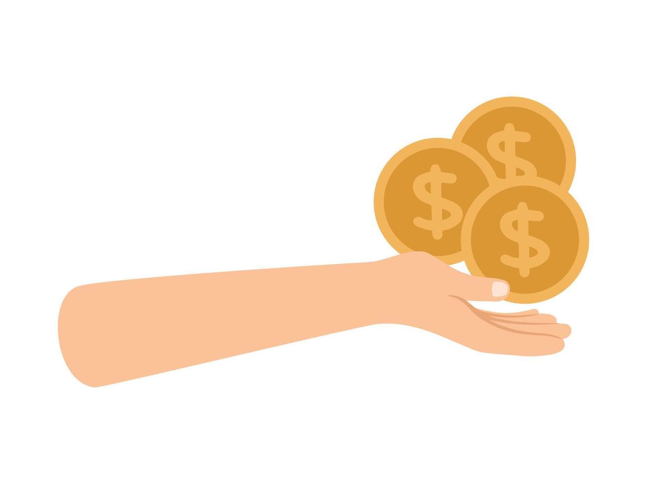 Hand Holding coins vector